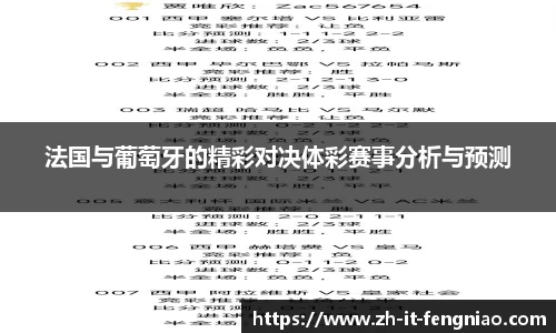 法国与葡萄牙的精彩对决体彩赛事分析与预测